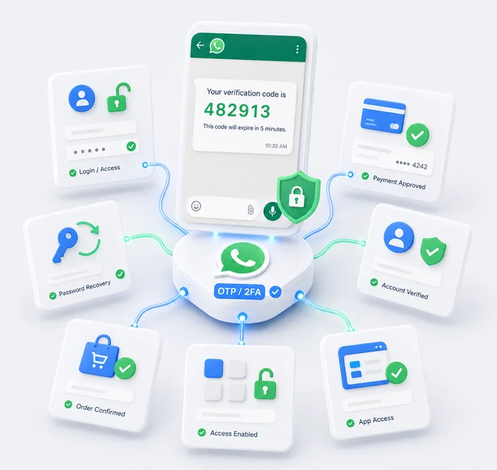 Códigos OTP y 2FA por WhatsApp oficial con WAD