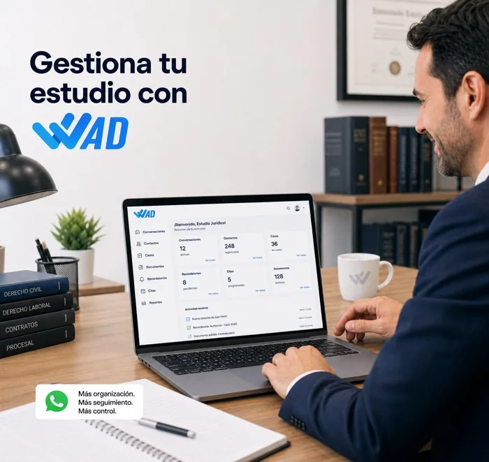 WhatsApp para estudios profesionales con documentación seguimiento y clientes