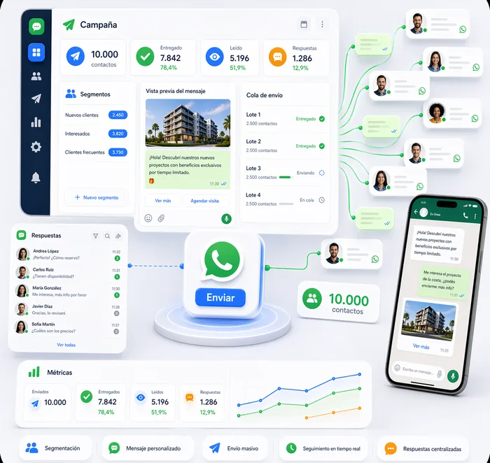 Envíos masivos y listas de difusión por WhatsApp