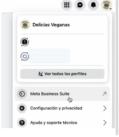 Página de ingreso de Meta Business Suite